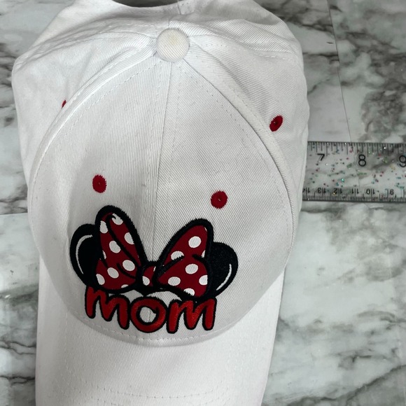 Disney Minnie Mouse Cap Women's One Size White Bow Tie Mom Baseball Adjustable - Picture 13 of 14
